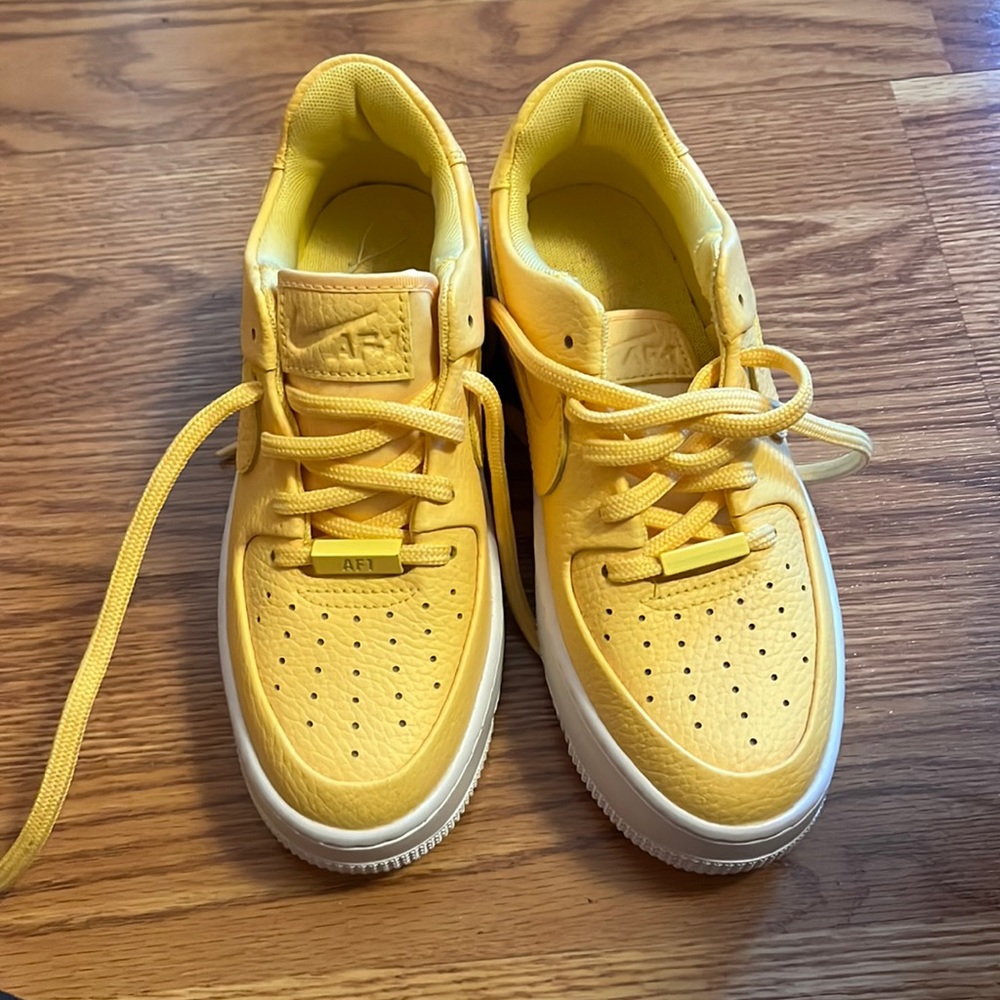 BRAND NEW yellow womens platform air forces